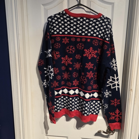 Men's Barstool Sports Navy and Red Holiday‎ Christmas Sweater - Picture 4 of 4